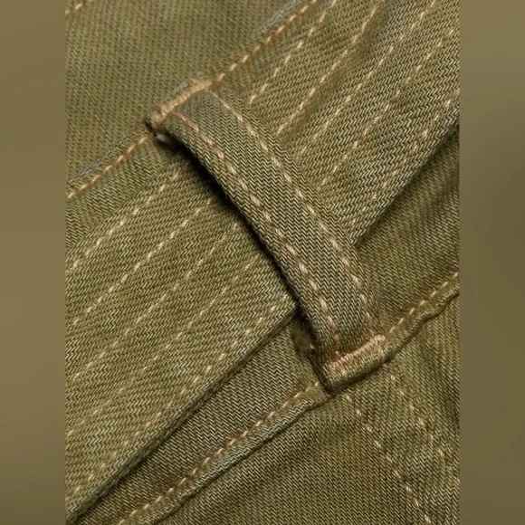 New! Derek Lam 10 Crosby Dean Utility Flare Olive Green Tie Waist Jeans 💚27 NWT! - Picture 10 of 15